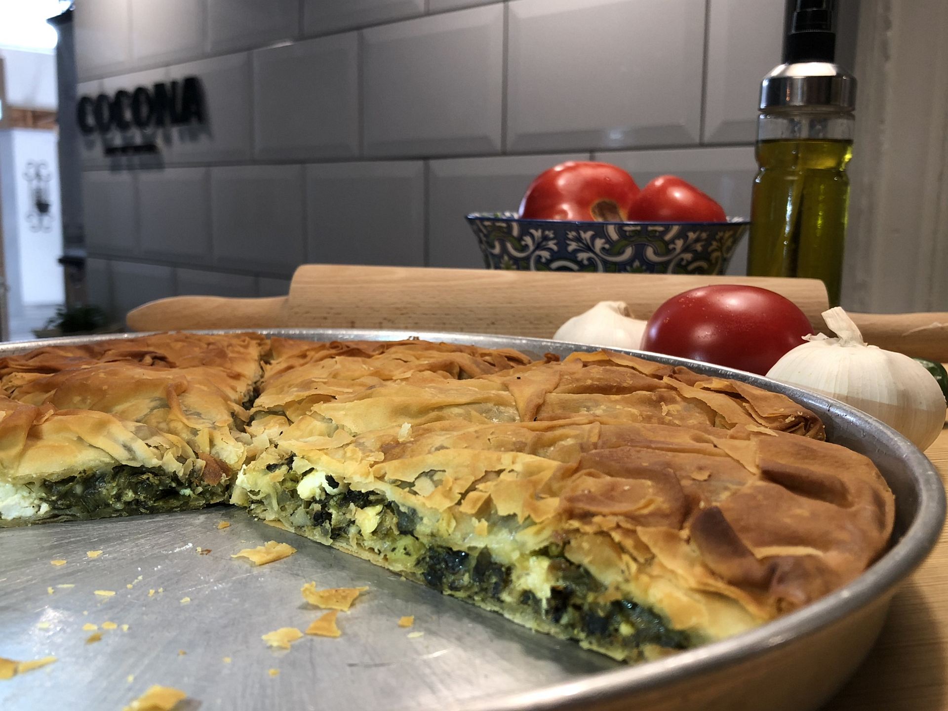 σπανακοτυρόπιτα στο ταψί