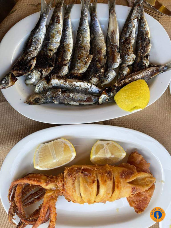 σαρδέλα και θράψαλο σερβιρισμένα