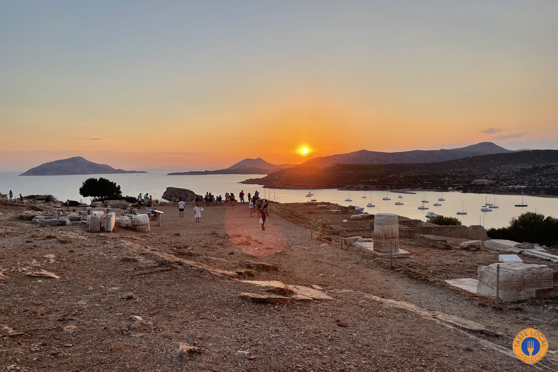 Ναός Ποσειδώνα Σούνιο καβοκολώνες Δύση